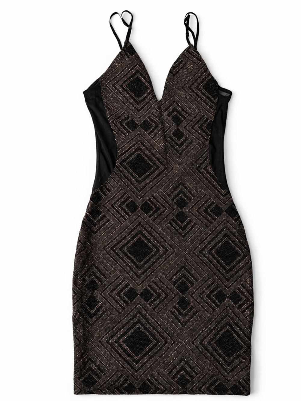 PAPAYA Black Beaded V-Neck Slip Dress